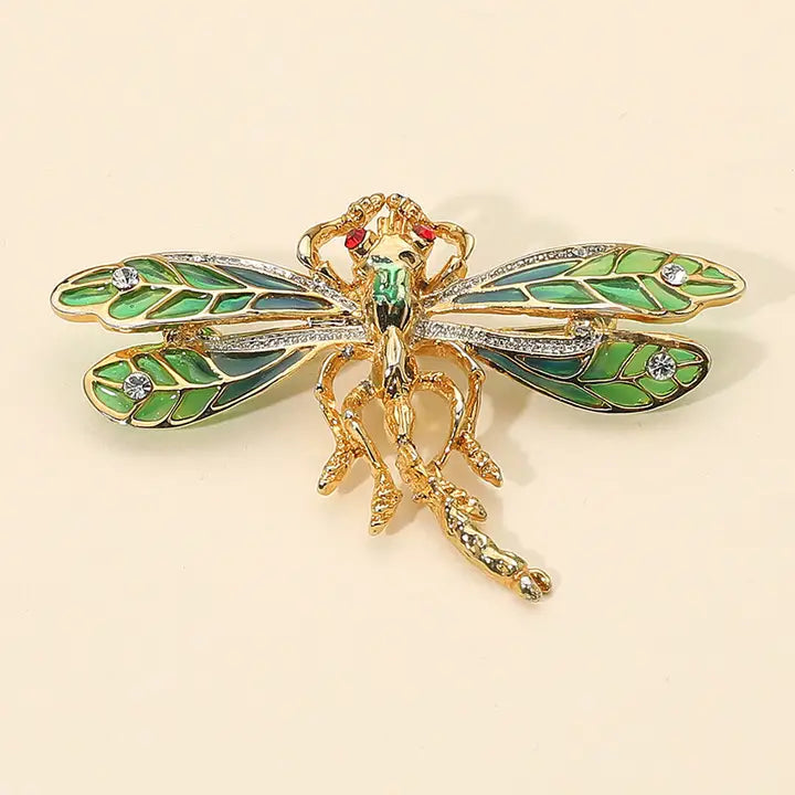 Rhinestone Dragonfly Pin Brooch