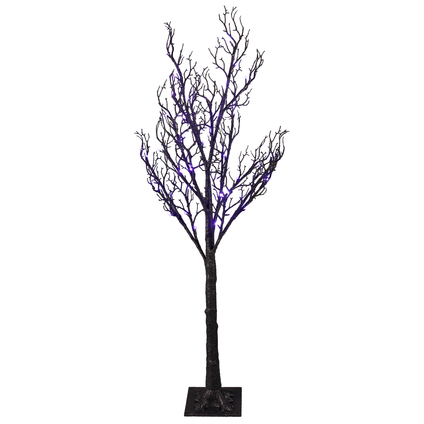 Medium Lighted Black Glitter Tree
