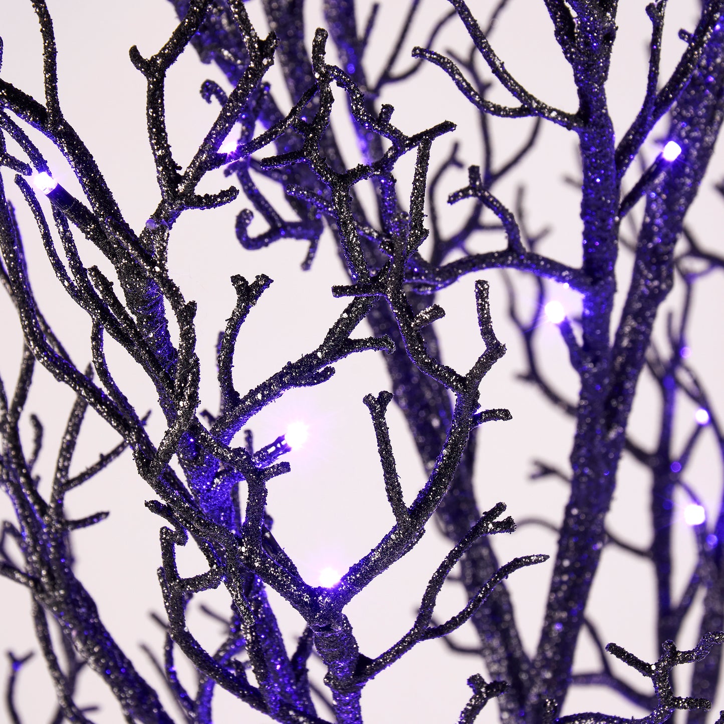 Medium Lighted Black Glitter Tree