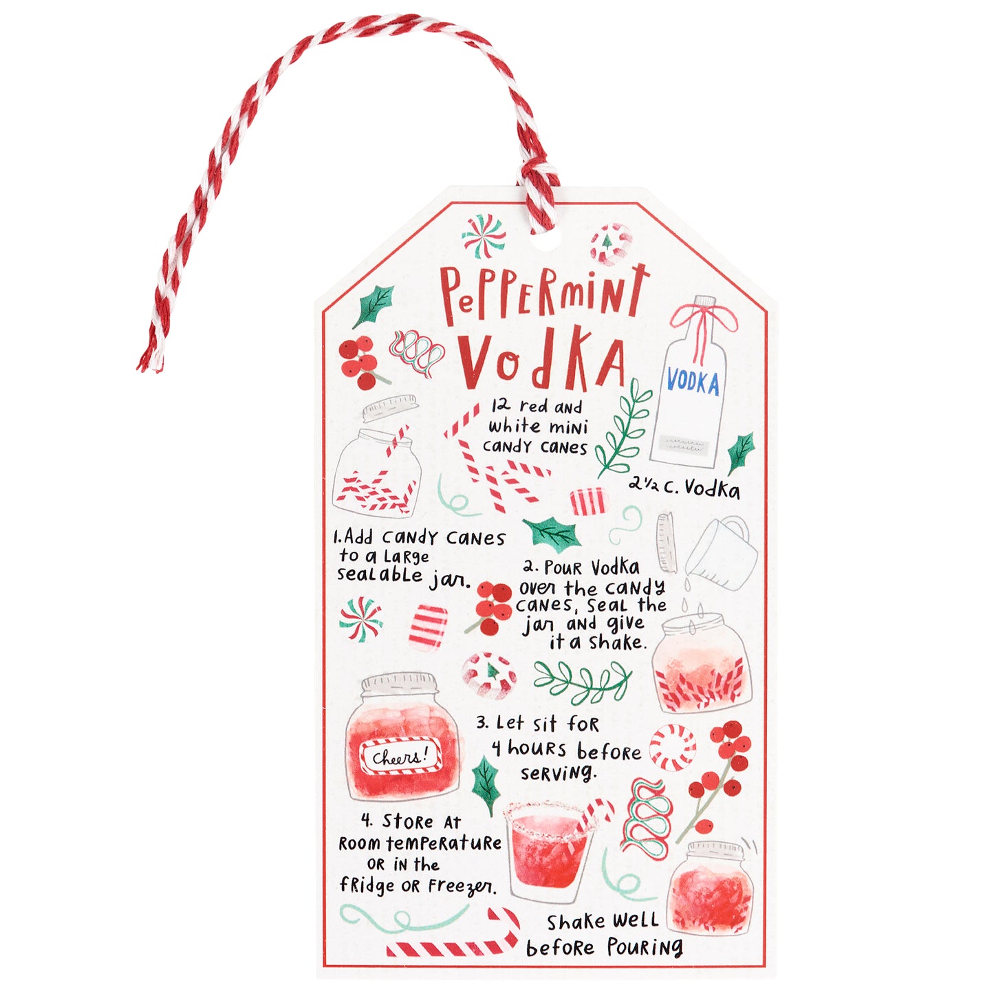 Peppermint Vodka Gift Tag Set