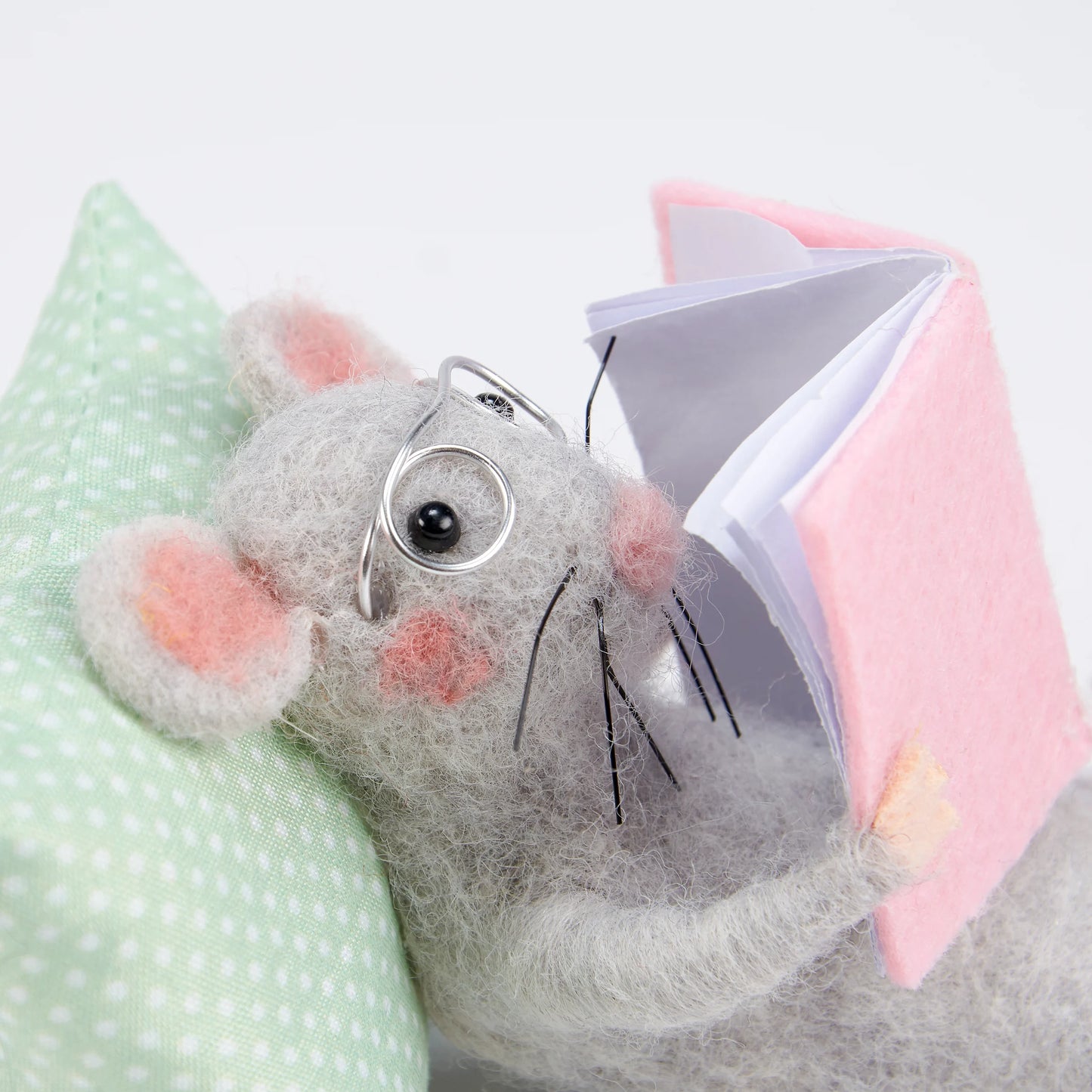 Reading Pillow Mouse Critter