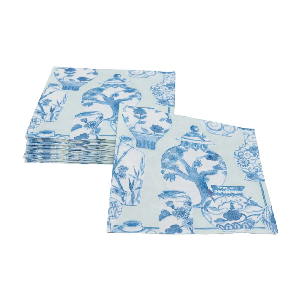 Glaced Porcelain Celadon Cocktail Napkins