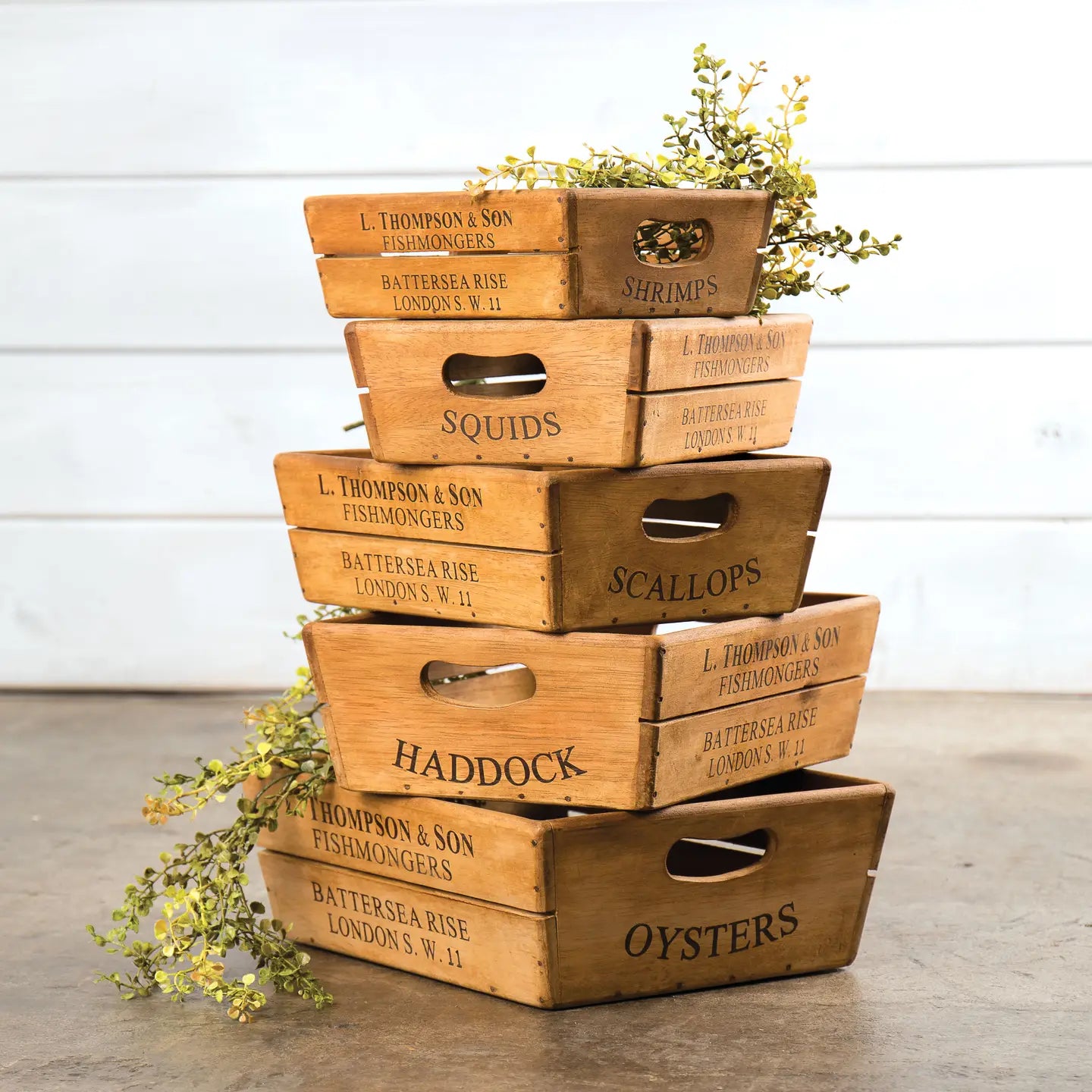 Rectangular Wood Crates Set