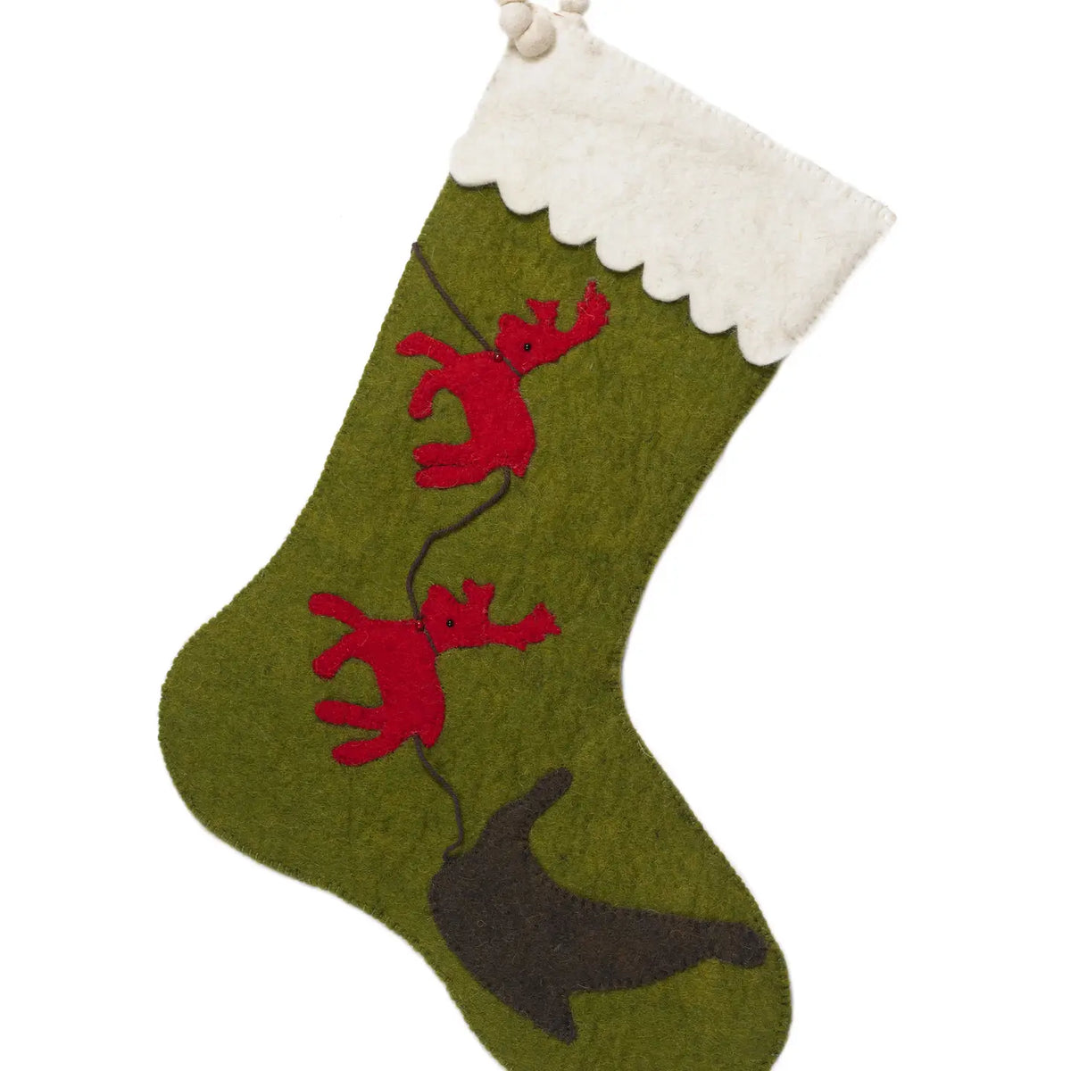 Handmade Felted Wool Christmas Stockings - Assorted
