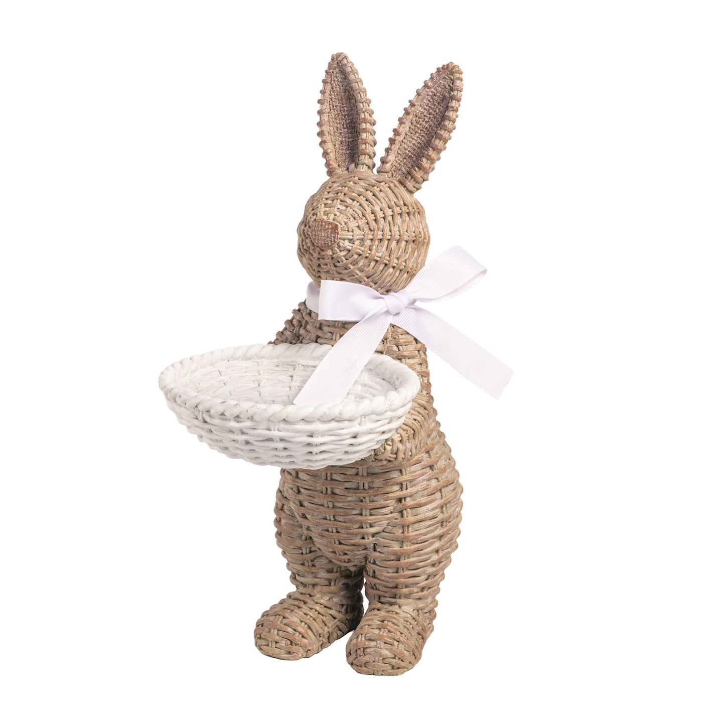 Woven Bunny Holding Bowl