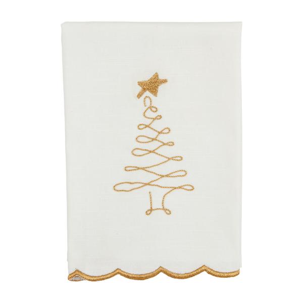 Tree Gold Scallop Towel