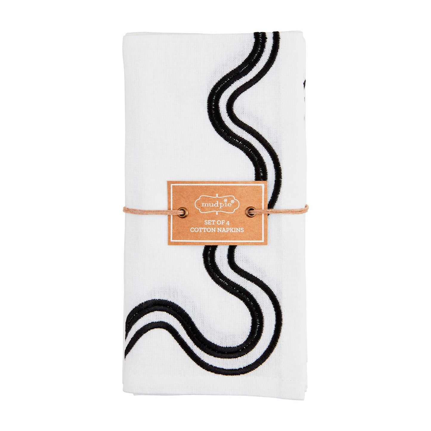 White & Black Squiggle Napkin Set