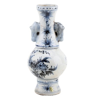 Blue and White Vase with Handles