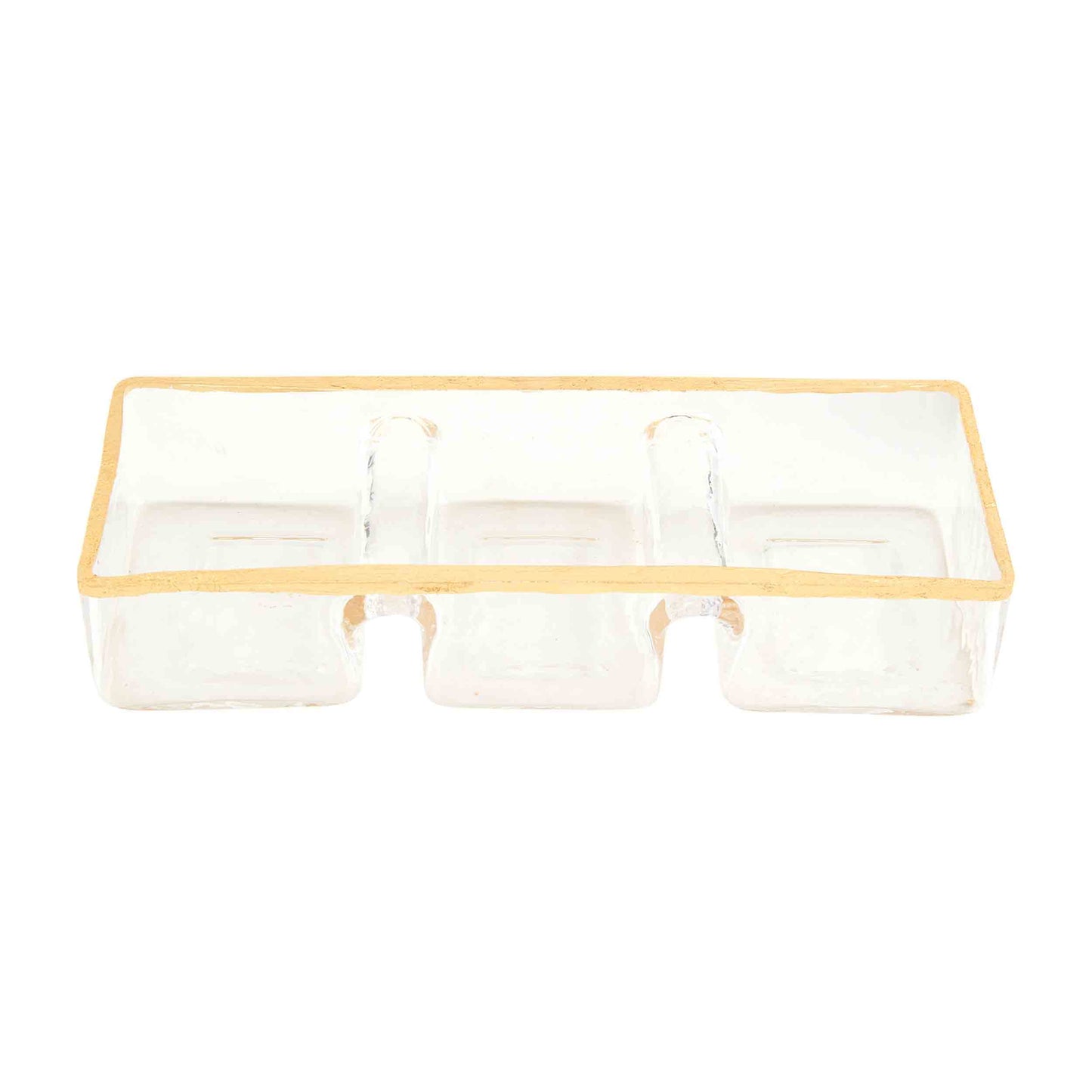Gold Edge Triple Sectioned Dish