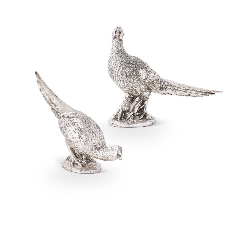Antique Silver Resin Pheasant