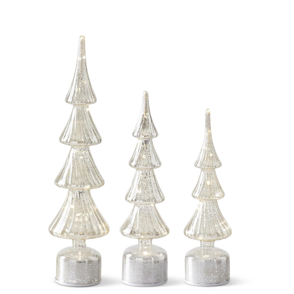 Rotating Silver LED Tree
