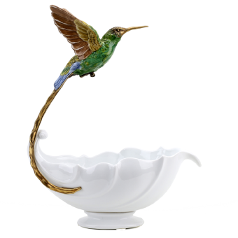 Blue Green Hummingbird With Dish