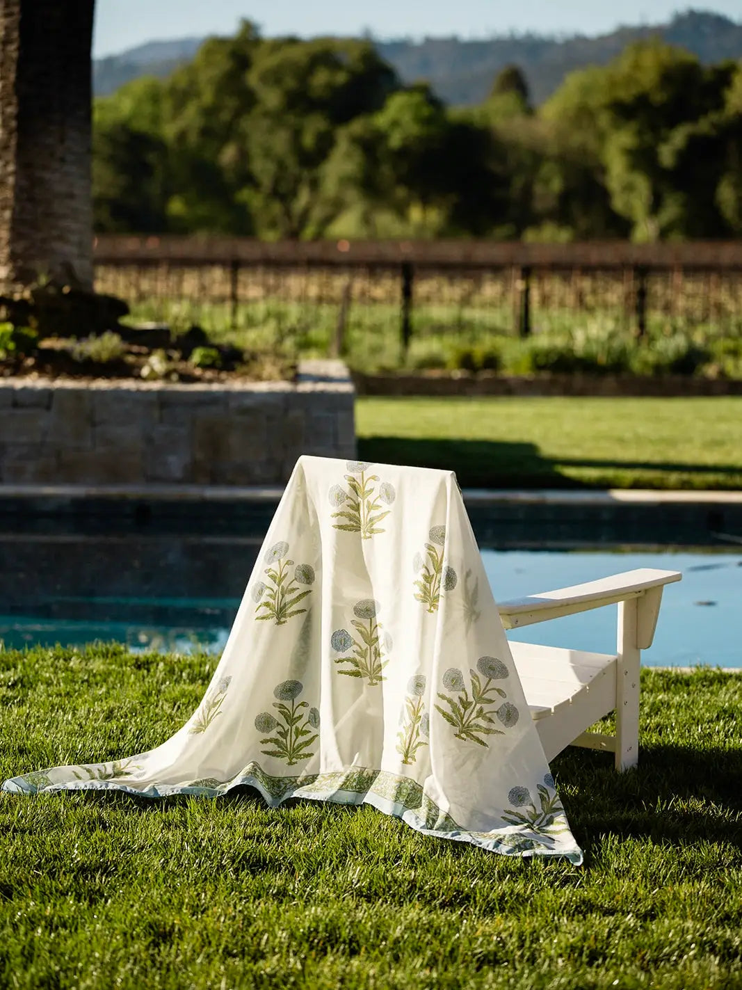 Sarong - Blue Green Flower