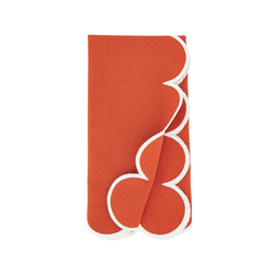 Rust Scalloped Napkin S/4