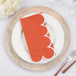 Rust Scalloped Napkin S/4