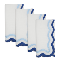 Scalloped Dinner Napkins S/4