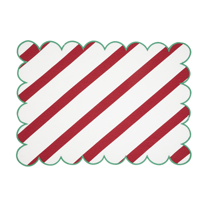 Striped Scalloped Placemat S/4