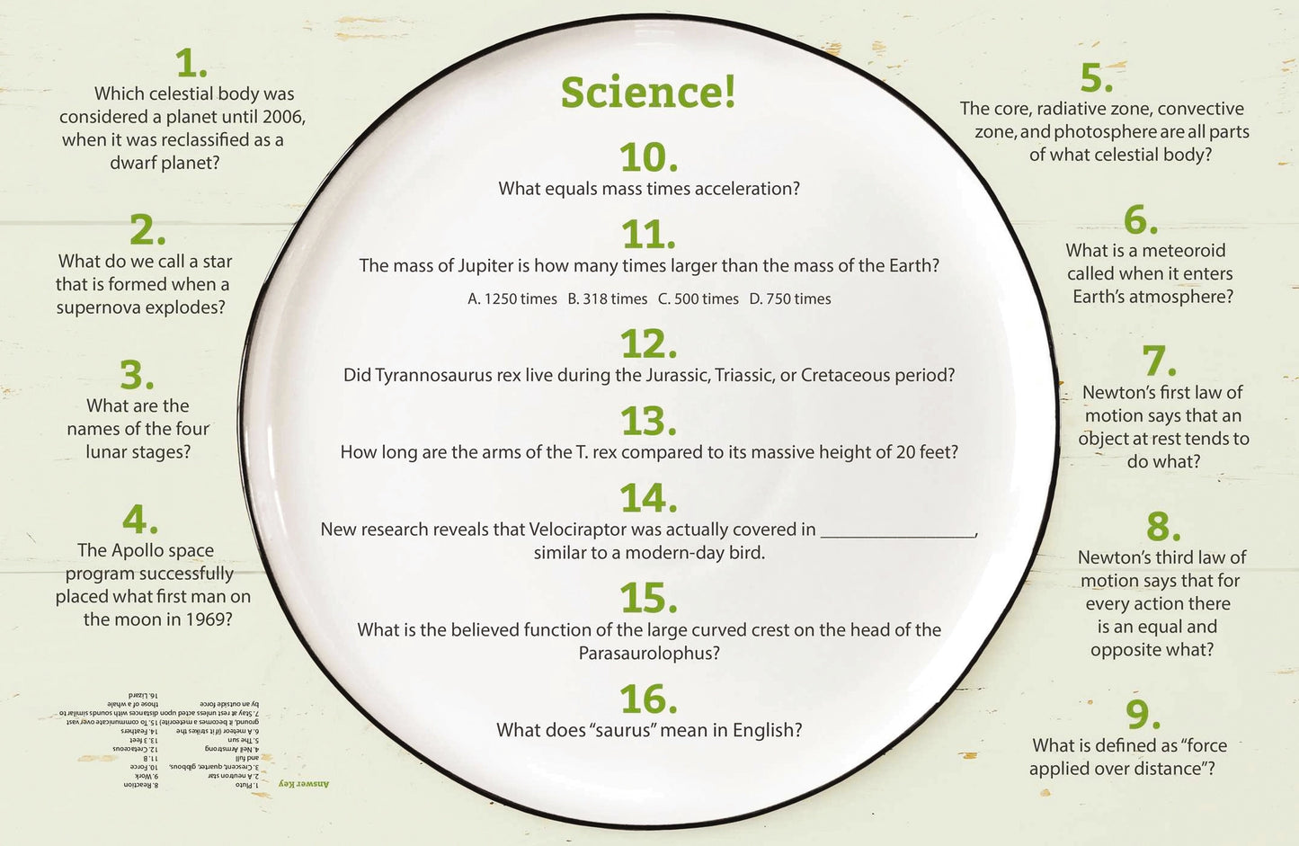 Family Fun Night: Trivia Night Placemats