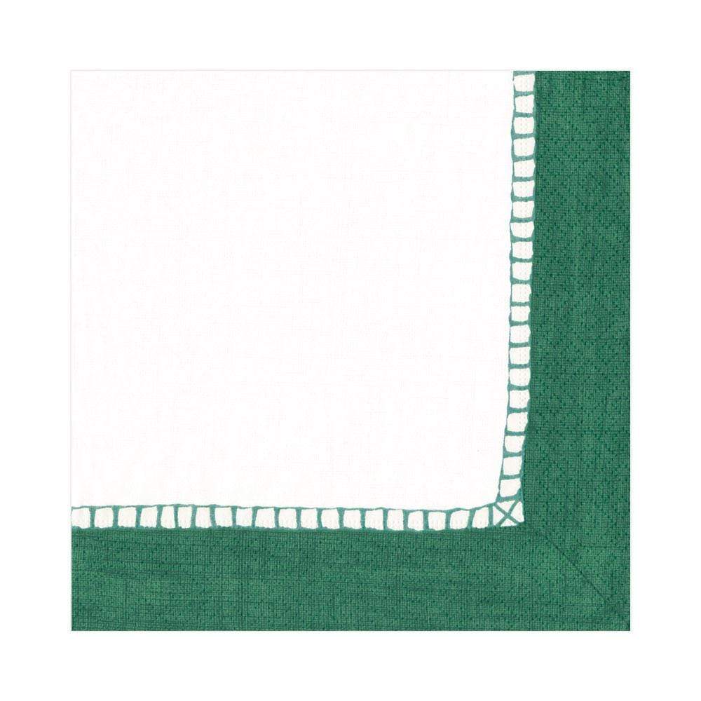 Emerald Linen Border Cocktail Napkin
