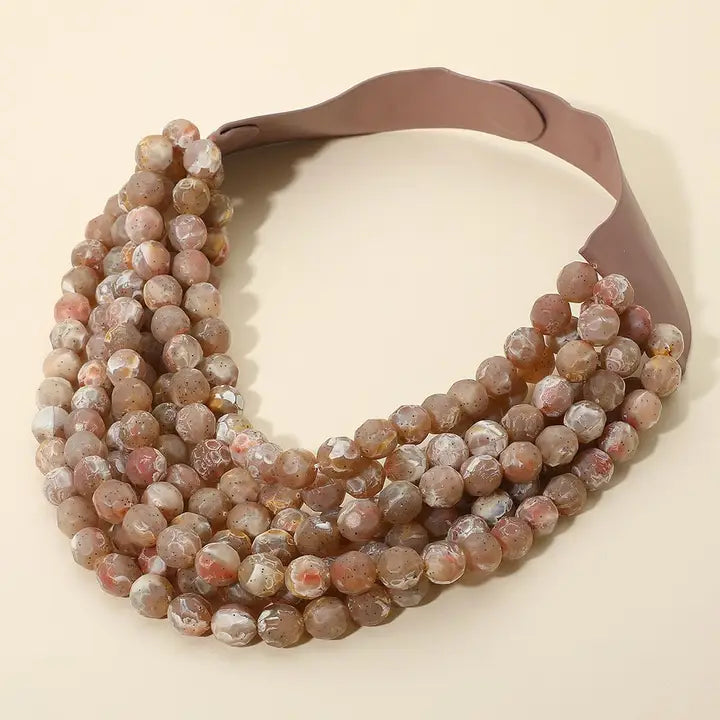 Marbled Beaded Necklace