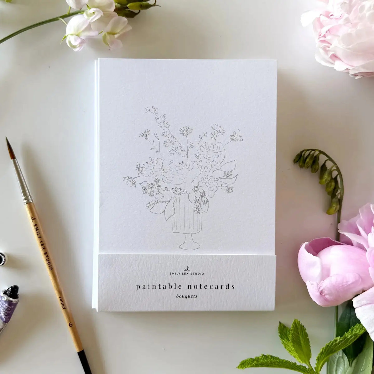 Bouquets Paintable Notecard Set
