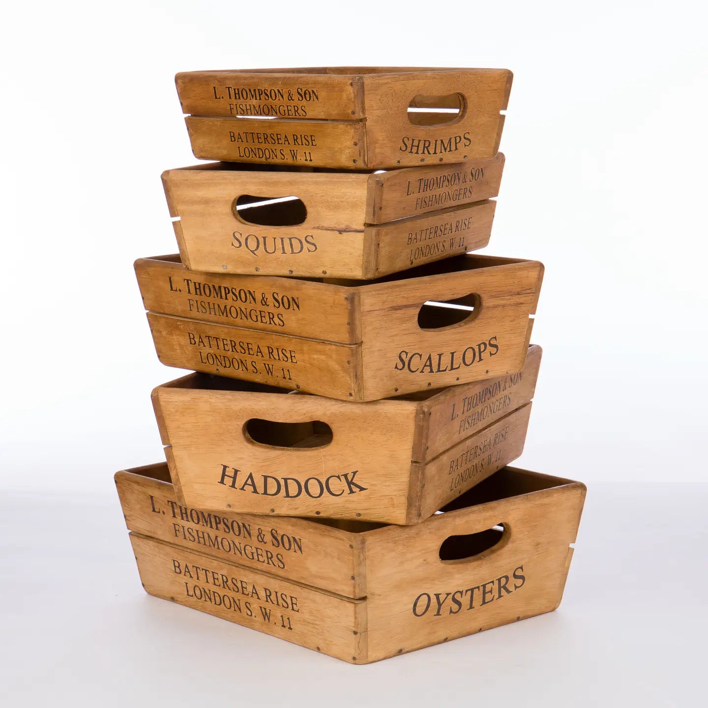 Rectangular Wood Crates Set