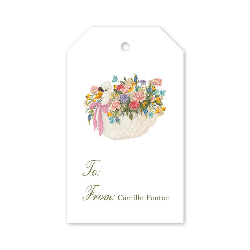 Swan Blooms Gift Tags