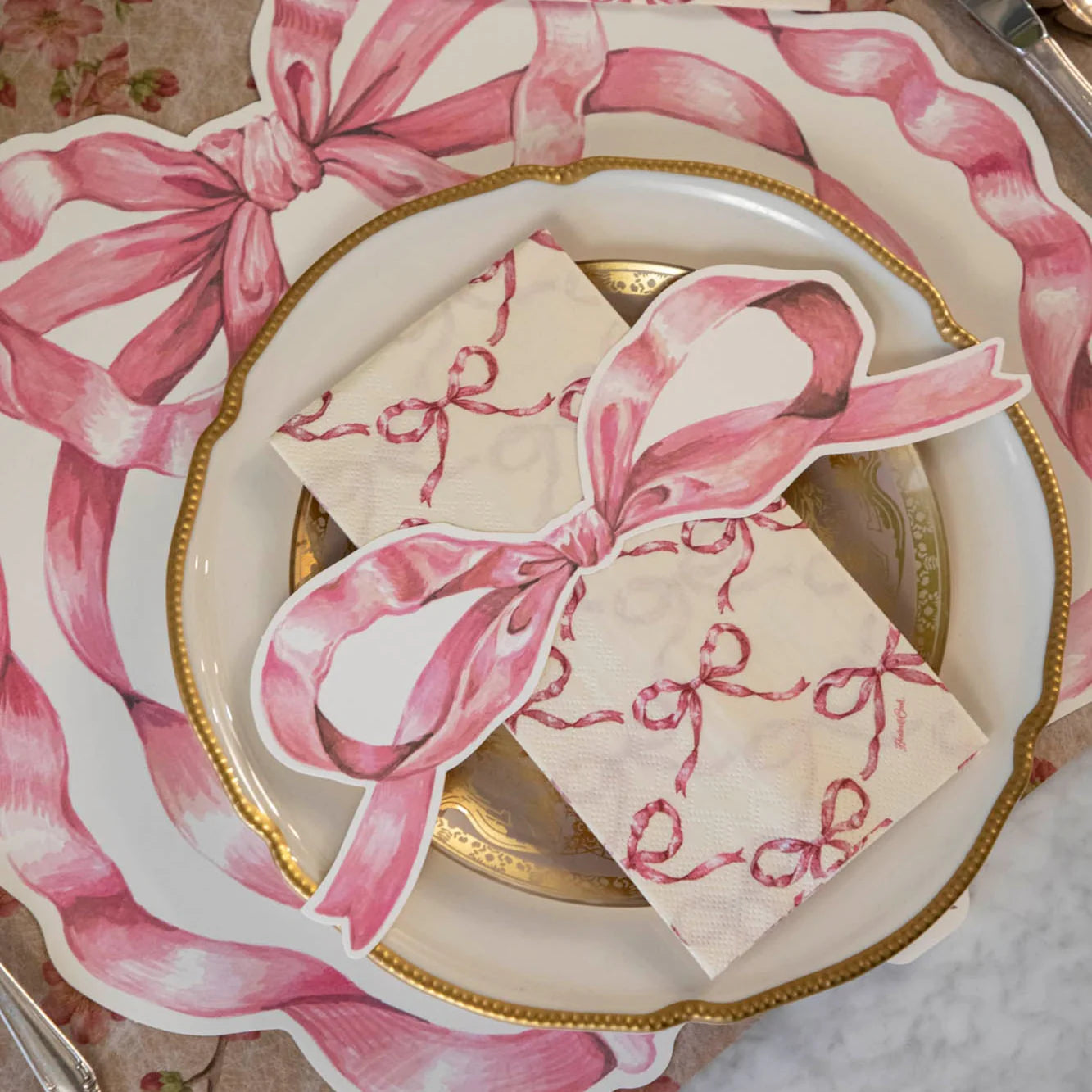 Pink Bow Table Accent