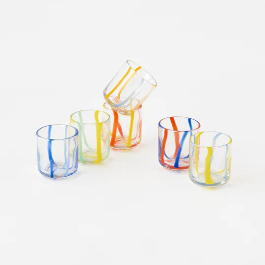 Striped Drinking Glasses S/6