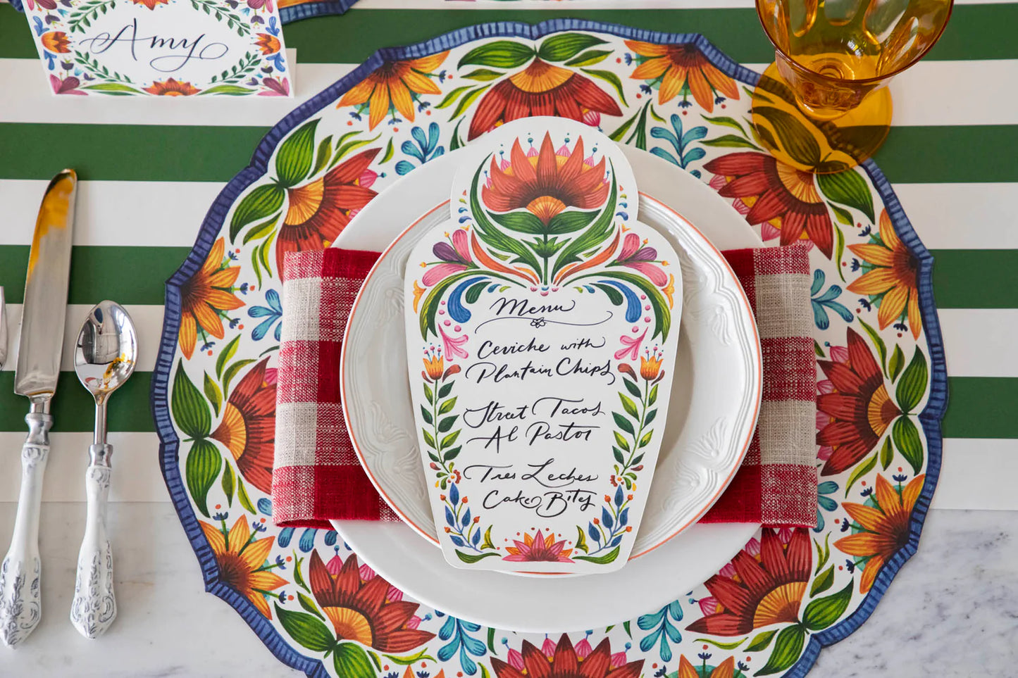 Fiesta Floral Table Card