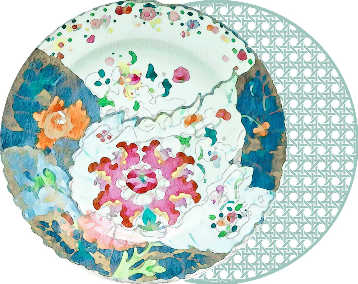Round Two-Sided Tobacco and Sea Cane Placemat