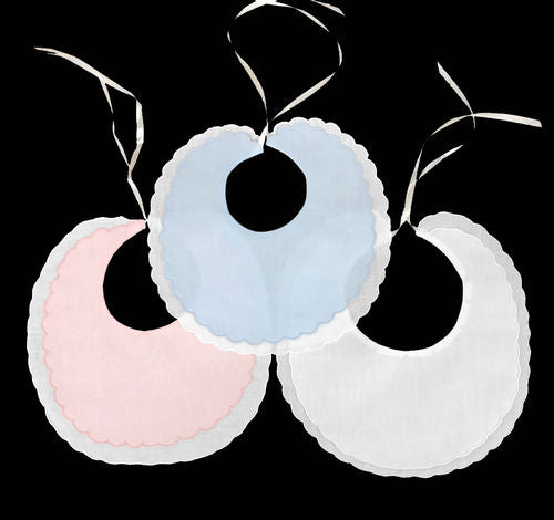 Baby Bib Scallop Blue