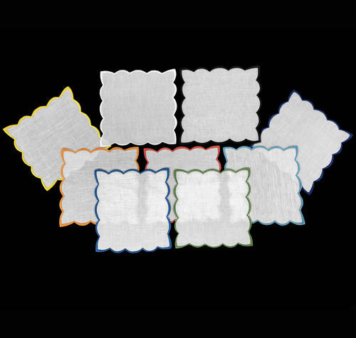 Scalloped Cocktail Napkins S/6