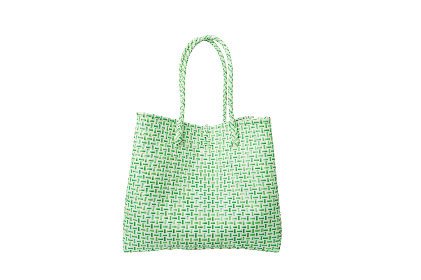 Maxi Ella Handwoven Tote - Green Checker