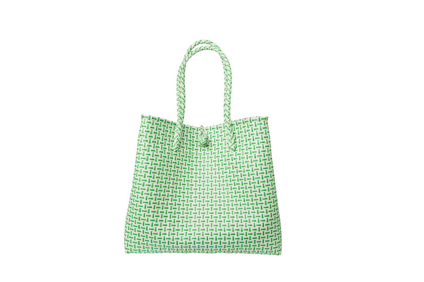 Maxi Ella Handwoven Tote - Green Checker