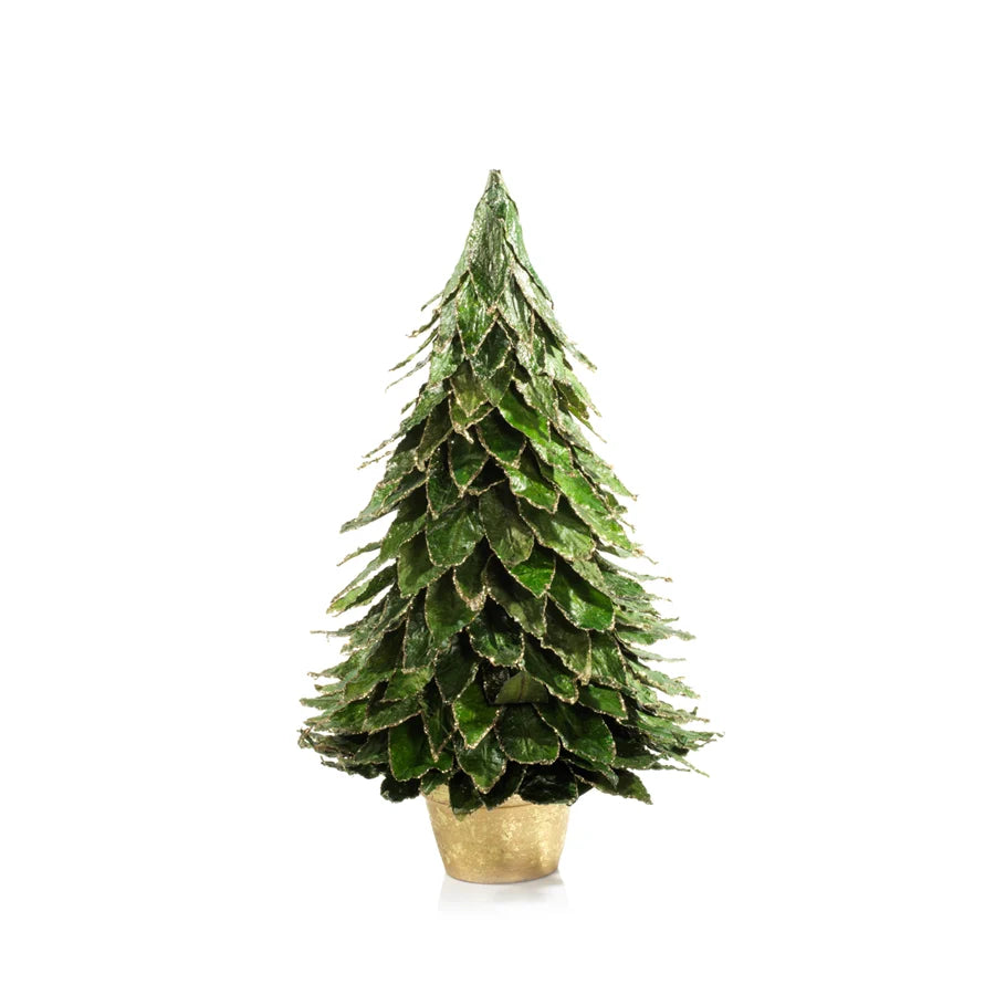 Natural Leaf Tree in Gold Pot