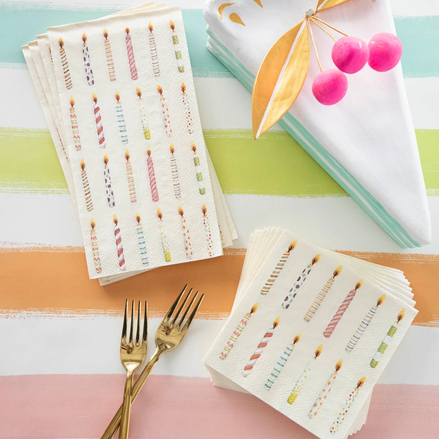 Birthday Candles Cocktail Napkin