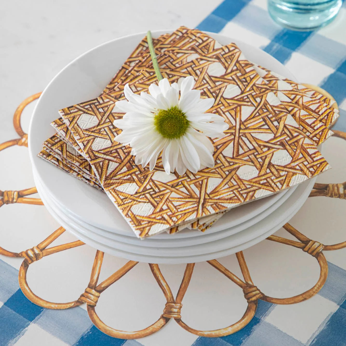 Rattan Weave Serving Papers