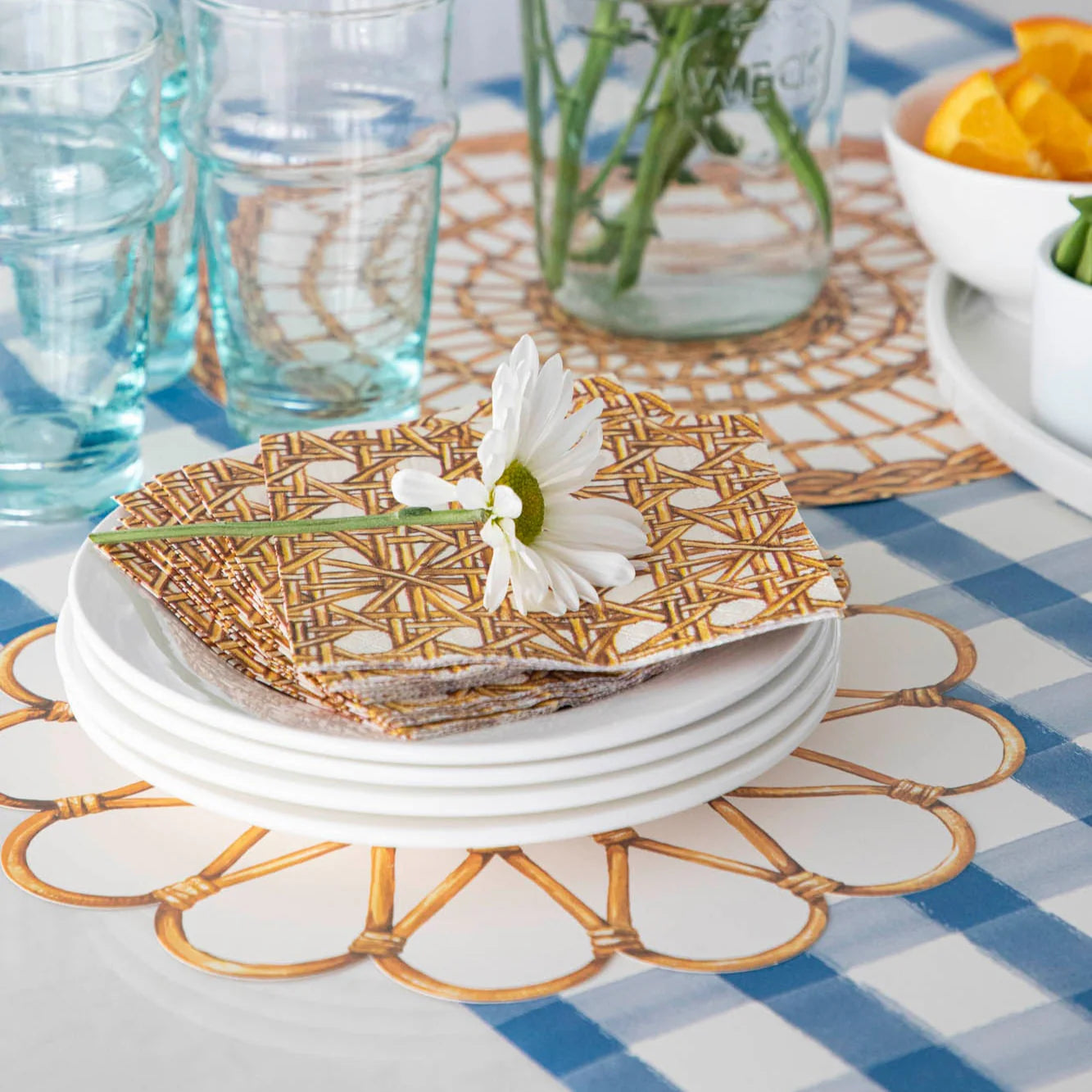 Rattan Weave Cocktail Napkin