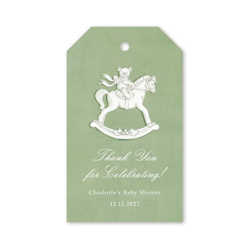 Porcelain Verte Rocking Horse Gift Tags