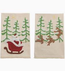 Reindeer Applique Tea Towel