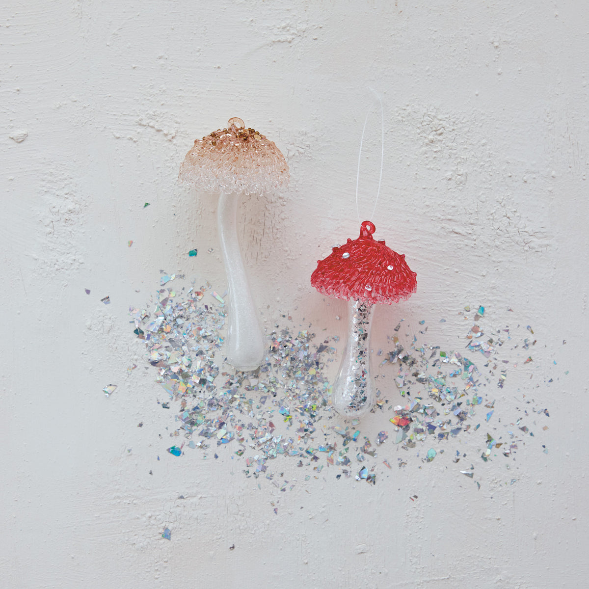 Glass Mushroom Ornament - 2 Colors