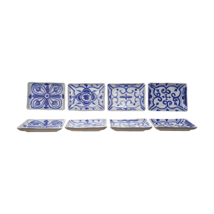 Stoneware Tray - Blue & White