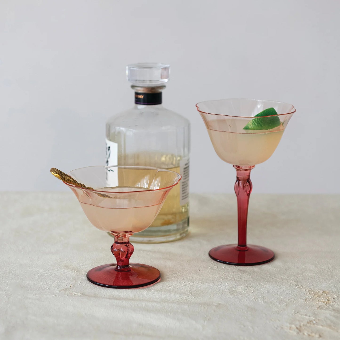 Red & Blush Stemmed Wine Glass