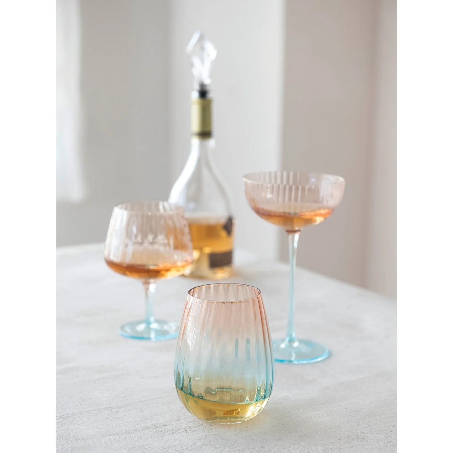 Blush & Blue Stemmed Coupe