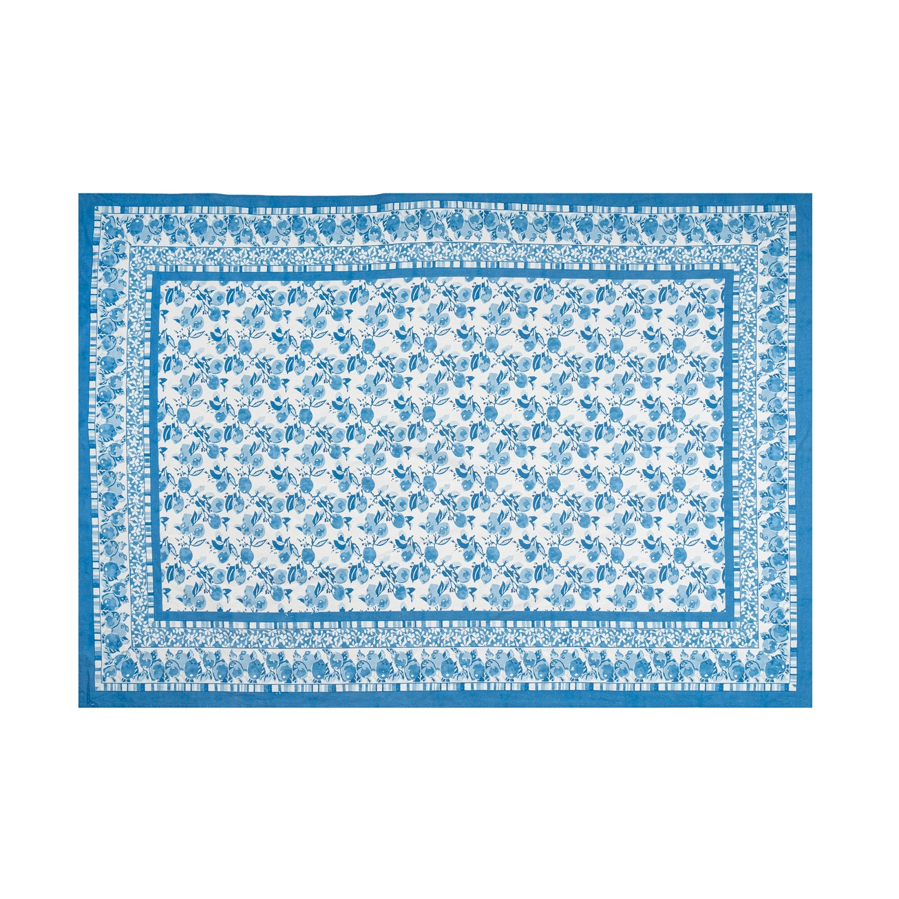 Citron Bleu French Tablecloth 71" x 106"