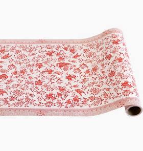 Red Regal Peacock Table Runner