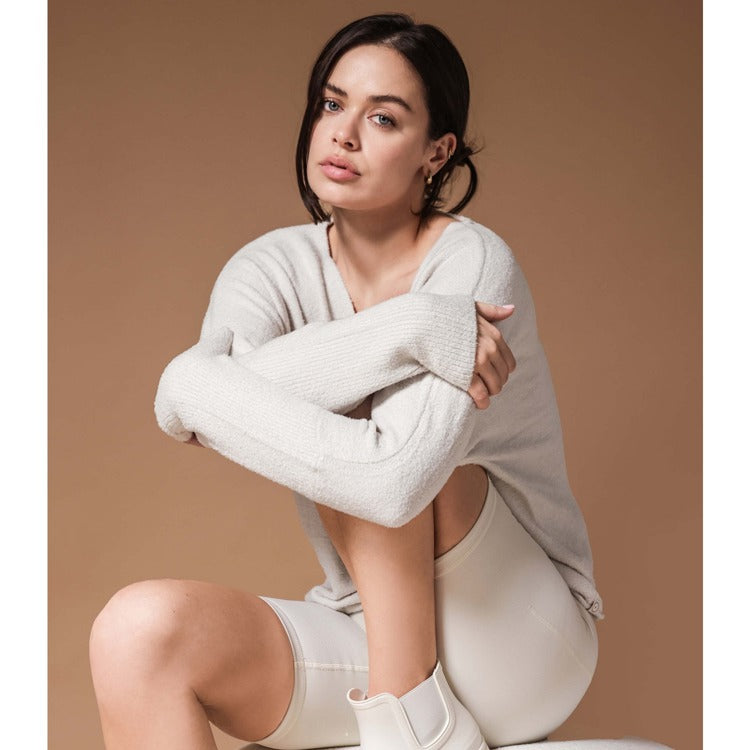 Cloud Cool V-Neck Pullover - Bone