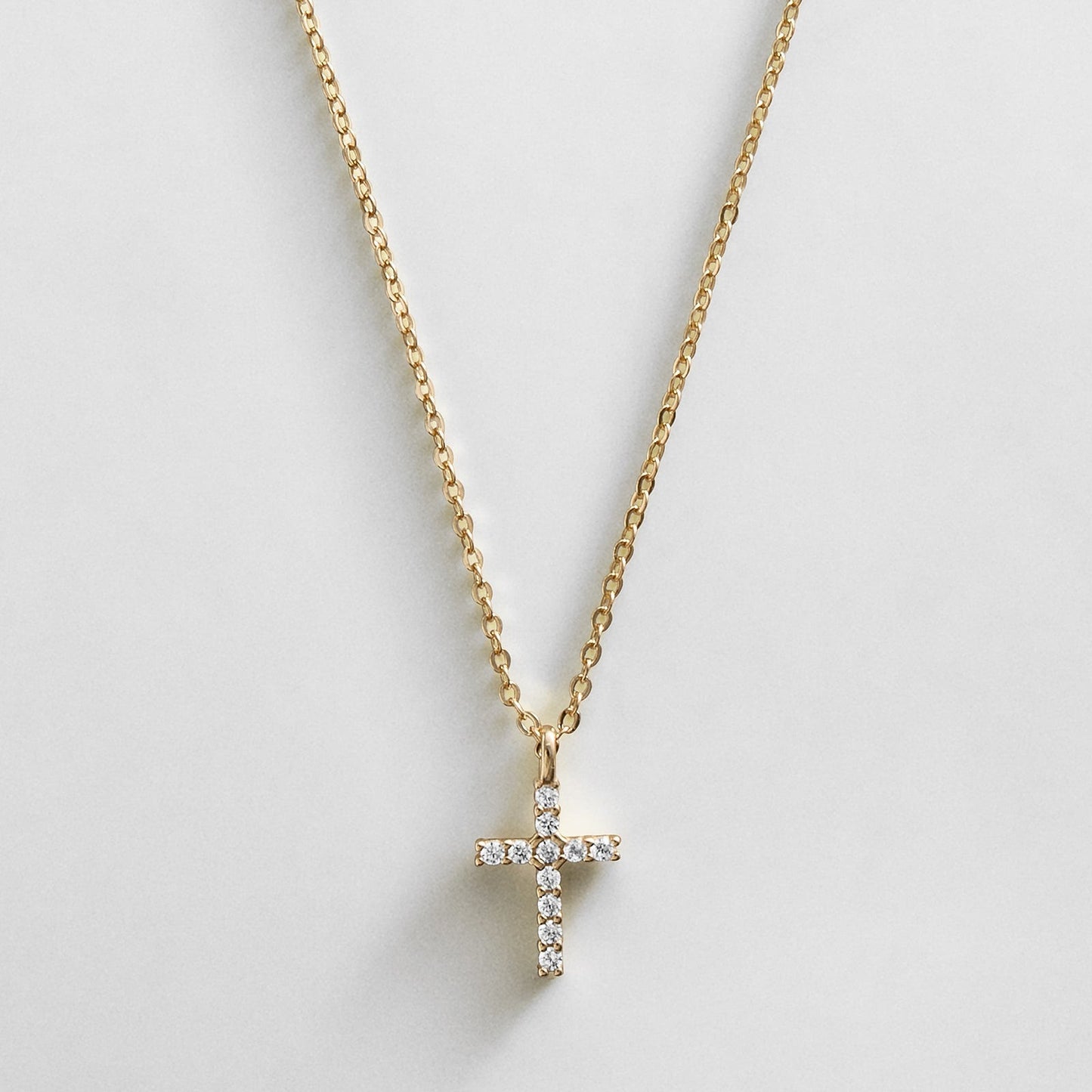 Agape 14K Gold Cross Necklace