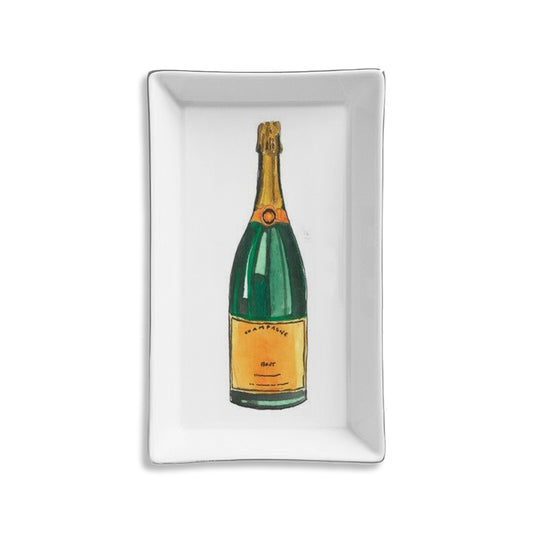 Champagne Bottle Ceramic Tray